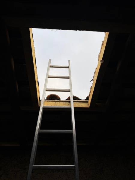 Création et pose de velux sur toiture en tuile canal proche d'Albi par les 2 charpentiers 